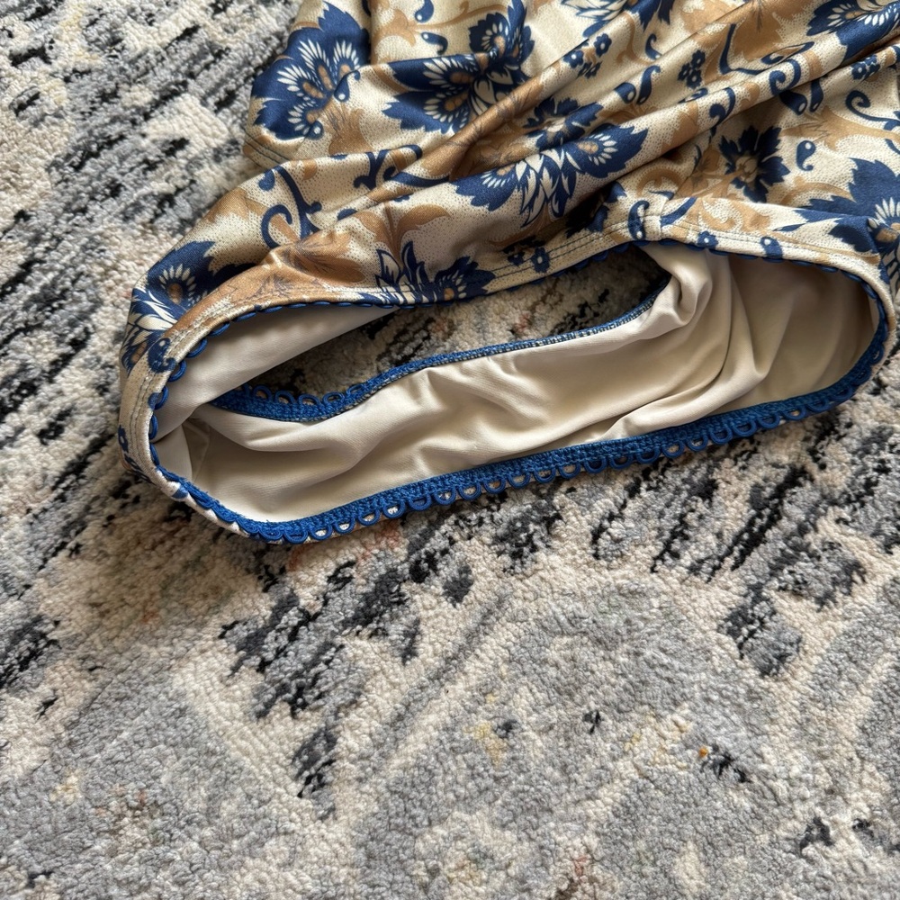 Zimmermann Blue and Tan Floral One Piece Swimsuit - Picture 5 of 6